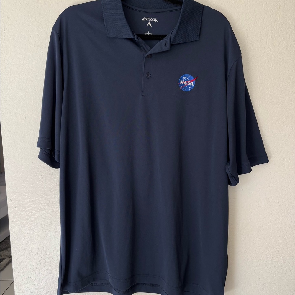 Antigua Men's Navy Polo Shirt NASA